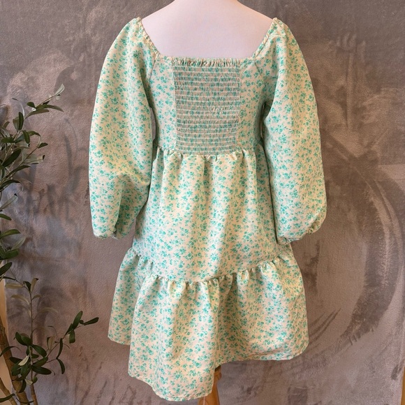 Levi’s Dolci Baby Doll Peasant Cottagecore Milkmaid Tiered Ruffle Dress Sz XS - Picture 8 of 15